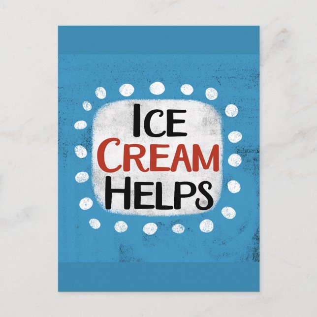 Postal Helado de helado ayuda a postcard (Anverso)