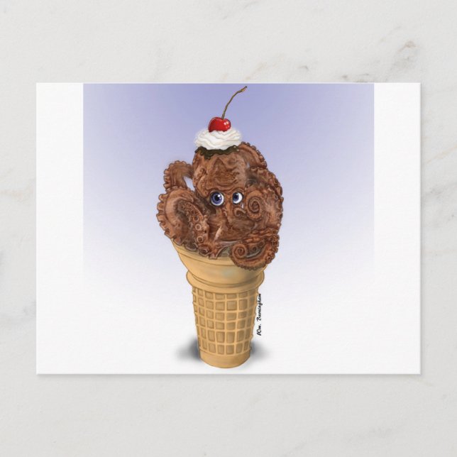 Postal Helado del pulpo del chocolate (Anverso)