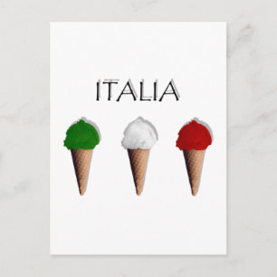 Postal Helado Gelati bandera de Italia Italia
