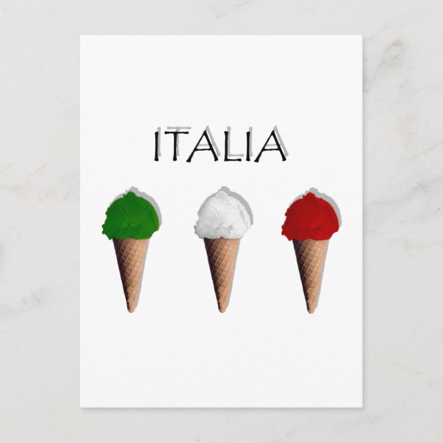 Postal Helado Gelati bandera de Italia Italia (Anverso)