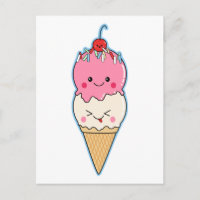 Helado lindo de Kawaii