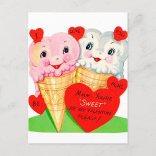 Postal helado retro vintage Valentine