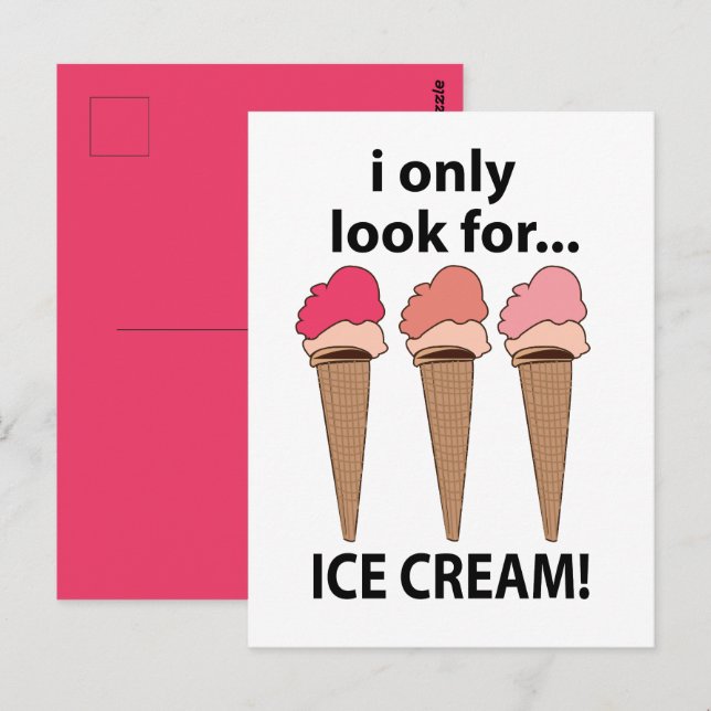 Postal Helado Sólo Busco Helado (Anverso / Reverso)