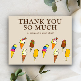 Postal Helados Coloridos Lindos Beige Gracias