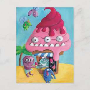 Postal Helados en la playa