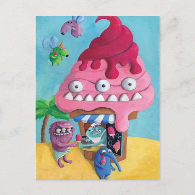 Postal Helados en la playa (Anverso)