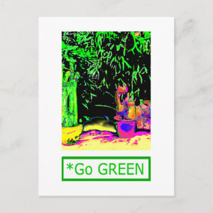 Postal Helecho Ciervo VE VERDE1a jGibney El MUSEO Zazzle