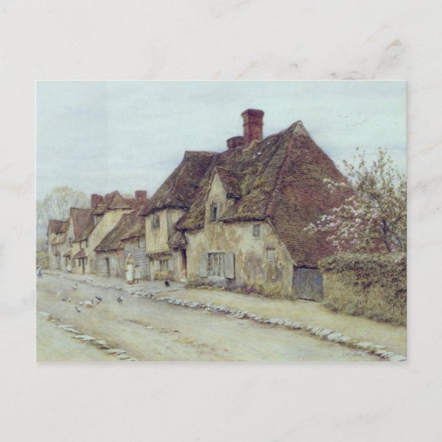 Postal Helen Allingham A Village Street (Anverso)