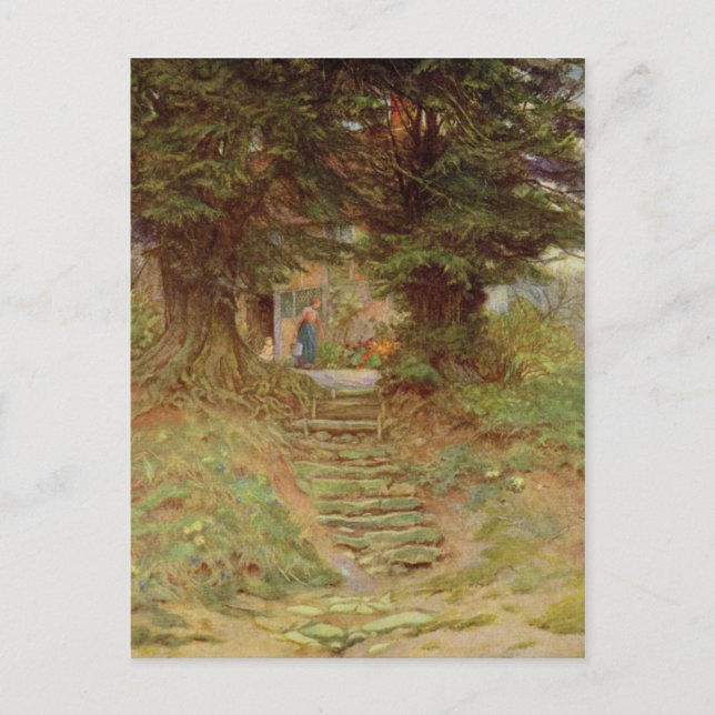 Postal Helen Allingham, una cabaña cerca de Crocken Hill (Anverso)