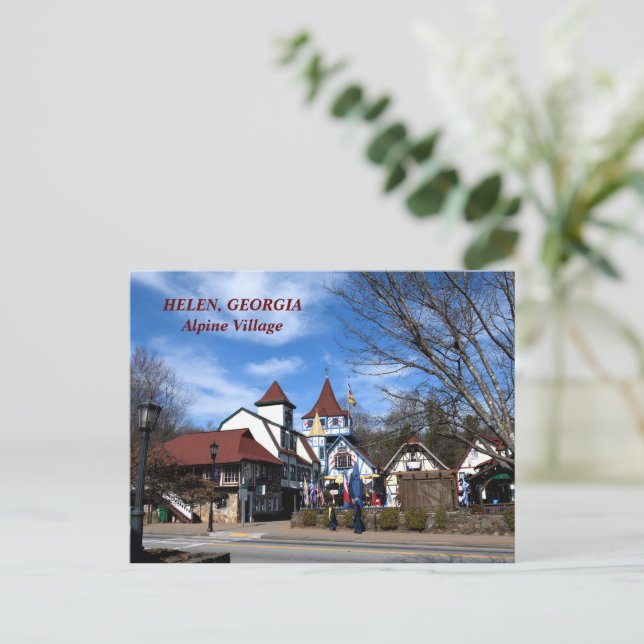 postal Helen, Georgia Alpine Village (Anverso de pie)