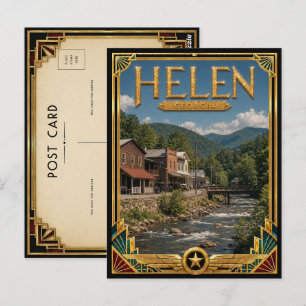 Postal Helen Georgia Arte Deco Vintage Edad Dorada