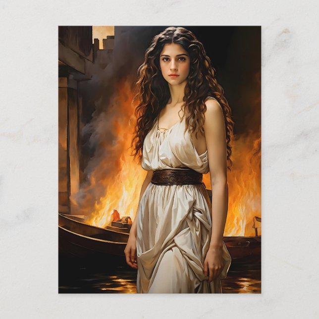 Postal "Helen intemporal: La catalizadora de Troy" (Anverso)