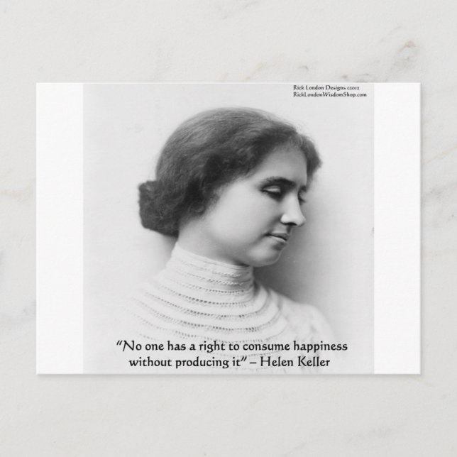 Postal Helen Keller "Right 2 Happiness" cita regalo de sa (Anverso)
