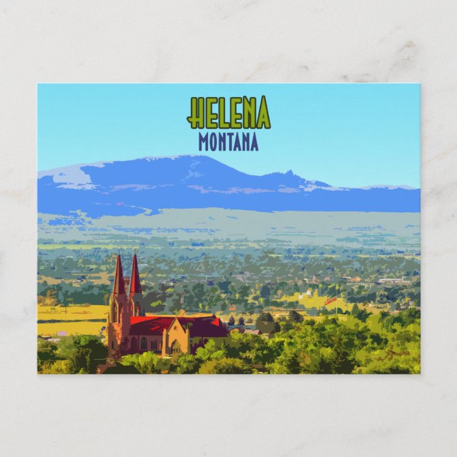 Postal Helena Montana Sleeping Giant Mountains Vintage (Anverso)