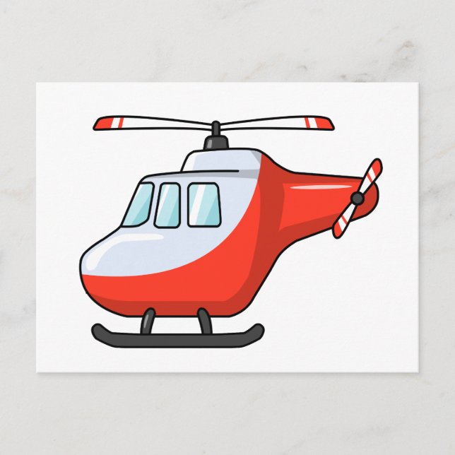 Postal Helicóptero Personalizado blanco y rojo de Guay (Anverso)