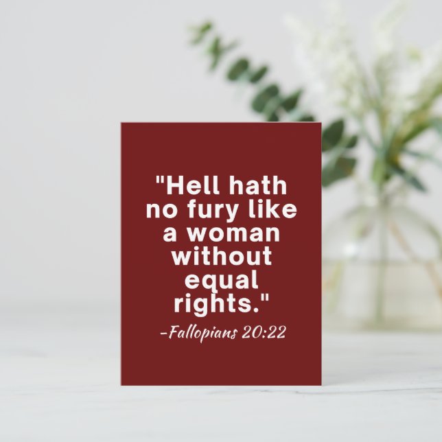 Postal Hell Hath No Fury Equal Rights Cita (Anverso de pie)