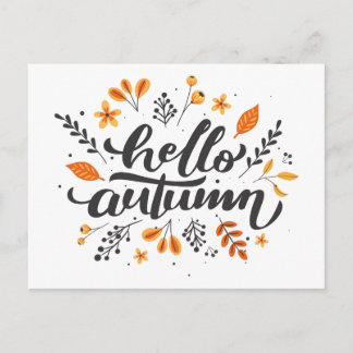 Postal Hello Autumn Postcard