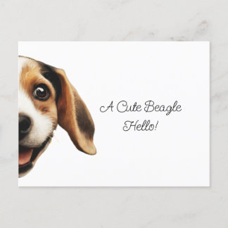 Postal Hello Cute Funny Beagle Dog Modern Trendy