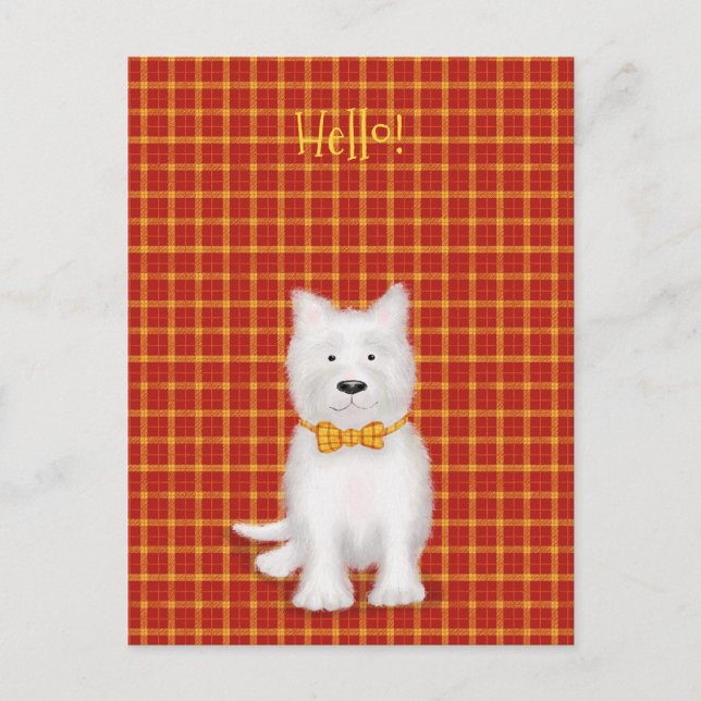 Postal 'hello' de Cute West Highland terrier (Anverso)