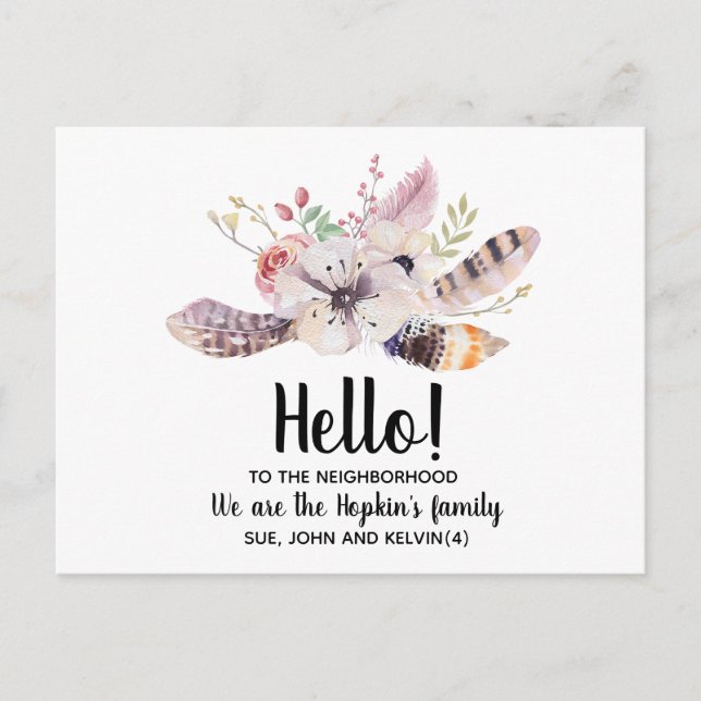 Postal Hello,Editable We're New to the Neighborhood (Anverso)