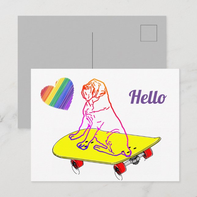 Postal Hello  engliish Mastiff Dogge Urlaub (Anverso / Reverso)