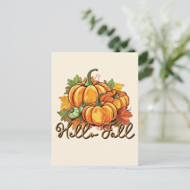 Postal Hello Fall (Anverso de pie)
