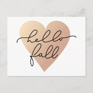 Postal Hello Fall Love Heart