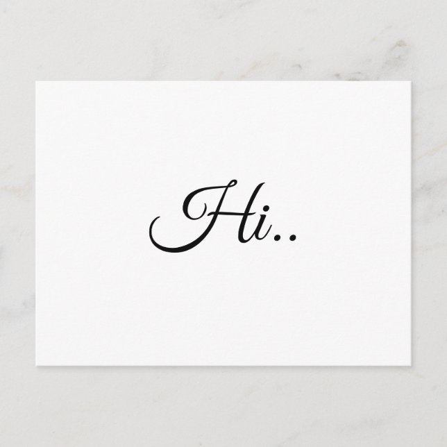 Postal Hello Ivory Cream Minimalist Script Design (Anverso)