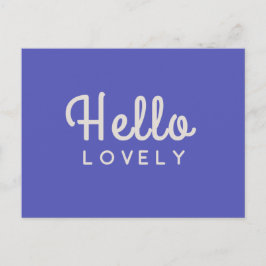 Postal Hello Lovely | Moderna Retro De Estilo Azul