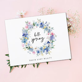 Postal Hello Spring Floral House Wreath Real Estate