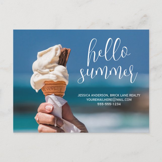 Postal Hello Summer Ice Cream Business (Anverso)