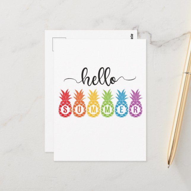 Postal Hello Summer Pineapple (Anverso/Reverso In Situ)