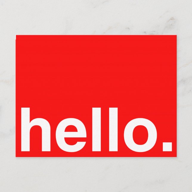 Postal HELLO Typography Greeting (Anverso)