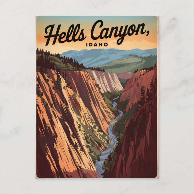 Postal Hells Canyon Idaho Vintage (Anverso)