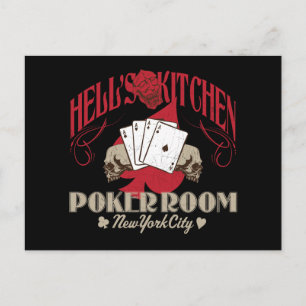 Postal Hells Kitchen Poker Room, New York City Postcard