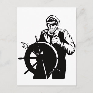 Postal Helmsman del marinero del capitán de marina de