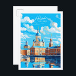 Postal Helsinki Finlandia ilustracion de viaje vintage<br><div class="desc">Helsinki Finlandia lugar de viaje vintage ilustracion</div>