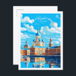 Postal Helsinki Finlandia ilustracion de viaje vintage<br><div class="desc">Helsinki Finlandia lugar de viaje vintage ilustracion</div>