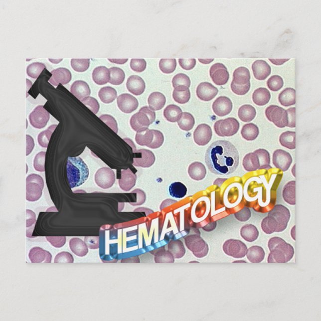 Postal HEMATOLOGÍA - tecnología médica - laboratorio (Anverso)
