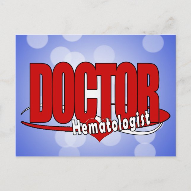 Postal Hematólogo del LOGO BIG RED MÉDICA (Anverso)