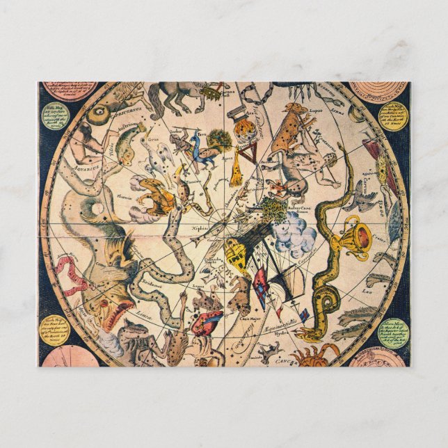 Postal Hemisferio Celeste, 1790 (Anverso)