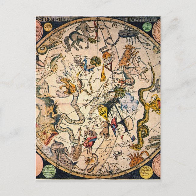 Postal Hemisferio Celeste, 1790 (Anverso)