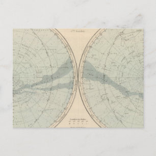 Postal Hemisferio Planisphere Celeste