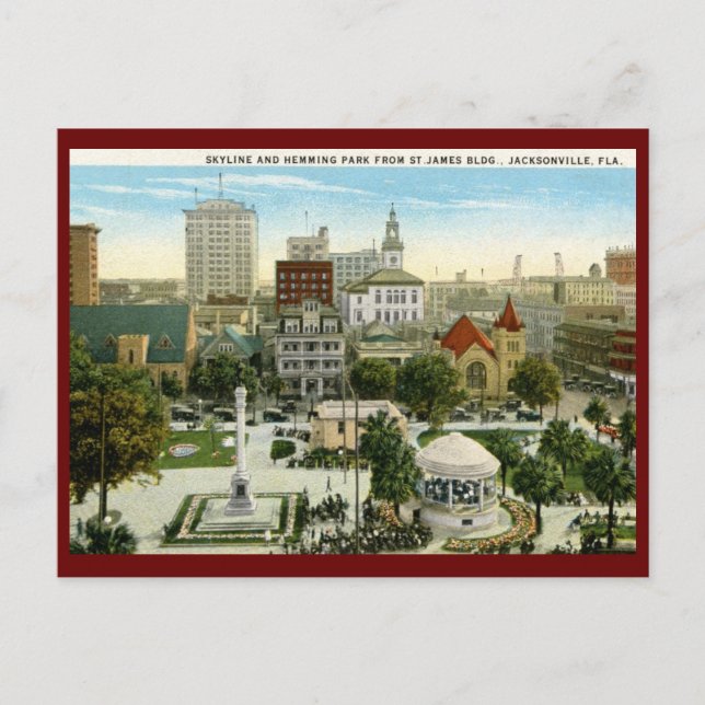 Postal Hemming Park, Jacksonville, FL Vintage (Anverso)