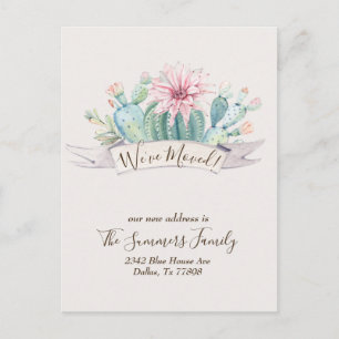 Postal Hemos Cambiado Anuncio Cactus Cactus Desierto
