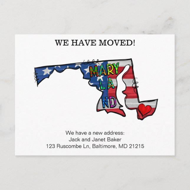 Postal Hemos movido a los estados de Maryland moviendo la (Anverso)