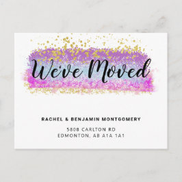 Postal Hemos movido acuarela Abstract Brush Lettering