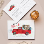 Postal Hemos movido el cambio de dirección de la Invitaci<br><div class="desc">¡Comparte tu emoción con tus amigos y familiares! Esta clásica acuarela de camión rojo vintage que hemos movido la tarjeta de invitación tiene tanto un guión decorativo como fuentes modernas que se pueden personalizar fácilmente haciendo clic en el botón "Personalizar". ¿Planear un fiesta de limpieza? Personalizar fácilmente esta postal para...</div>