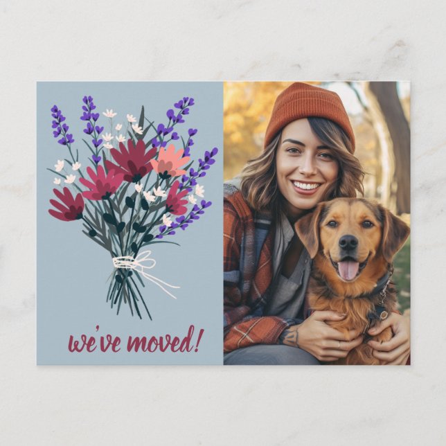 Postal Hemos mudado a la PERSONALIZADO FOTO Wildflower Bo (Anverso)