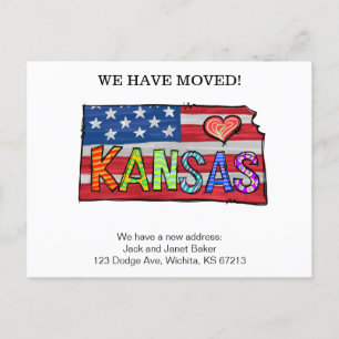Postal Hemos trasladado estados de Kansas moviendo Invita
